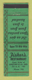 Matchbook Cover - Fischer's Restaurant Greenfield IN