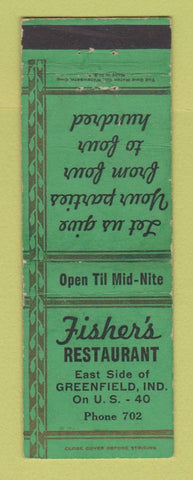 Matchbook Cover - Fischer's Restaurant Greenfield IN