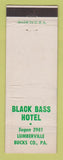 Matchbook Cover - Black Bass Hotel Lumberville PA