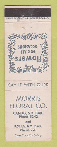 Matchbook Cover - Morris Floral Flowers Rolla ND low phone #