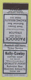 Matchbook Cover Kelly Kawley Coffee Shop Budweiser Beer La Salle IL Low phone #