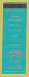 Matchbook Cover - Jalisco Taco Bar Mexican Food San Jose CA SAMPLE