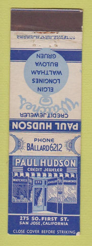 Matchbook Cover - Paul Hudson Credit Jewelry San Jose CA CROWN