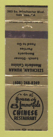 Matchbook Cover - House of 8 Immortals Chinese Restaurant San Jose CA WEAR