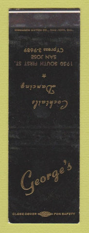 Matchbook Cover - George's Cocktails San Jose CA SAMPLE WEAR