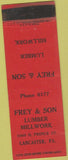 Matchbook Cover - Frey  and  Son Lumber Lancaster PA