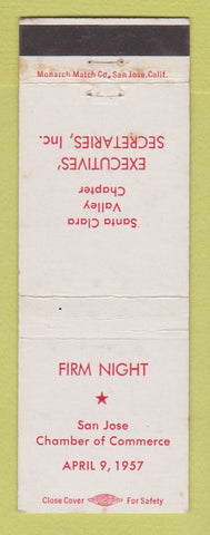 Matchbook Cover - San Jose Chamber of Commerce 1957 CA