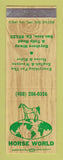 Matchbook Cover - Horse World San Jose CA SAMPLE