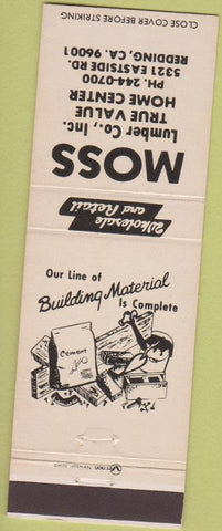 Matchbook Cover - Moss Lumber  Redding CA