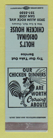 Matchbook Cover - Holt's Original Chicken House San Jose CA SAMPLE