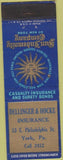 Matchbook Cover - Dellinger  and  Hocke Insurance York PA