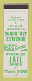 Matchbook Cover - Gonzalez Bail Bonds San Jose CA SAMPLE