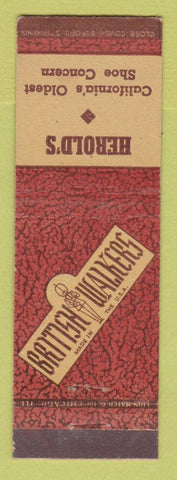 Matchbook Cover - British Walkers Shoes Herold's San Jose CA