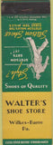 Matchbook Cover - Walter's Shoe Store Wilkes-Barre PA