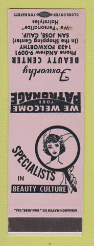 Matchbook Cover - Foxworthy Beauty Salon San Jose CA SAMPLE