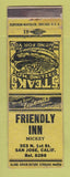 Matchbook Cover - Friendly Inn San Jose CA WORN