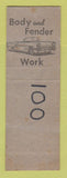 Matchbook Cover - Fred's Auto Body Shop San Jose CA WEAR SAMPLE