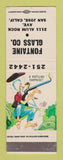 Matchbook Cover - Fontaine Glass San Jose CA hillbilly SAMPLE