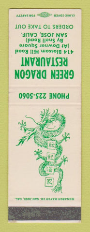 Matchbook Cover - Green Dragon Restaurant San Jose CA SAMPLE