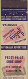 Matchbook Cover - Peggy Paige Shoe Shop Lancaster PA Jolene