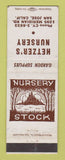 Matchbook Cover - Herzer's Nursery San Jose CA