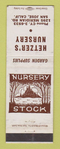 Matchbook Cover - Herzer's Nursery San Jose CA