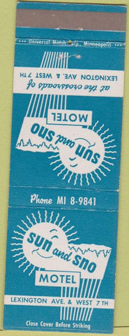 Matchbook Cover - Sun and Sno Motel  Lexington Ave