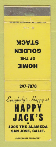 Matchbook Cover - Happy Jack's Restaurant San Jose CA WEAR