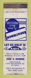Matchbook Cover - John Hembree Insurance San Jose CA WORN