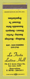 Matchbook Cover - La Fiesta Latina Hall San Jose CA SAMPLE