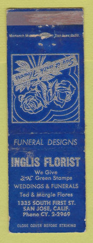 Matchbook Cover - Inglis Florist Flowers San Jose CA WEAR