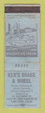 Matchbook Cover - Ken's Brake and Wheel San Jose CA WEAR
