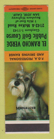 Matchbook Cover - El Rancho Verde Golf Course San Jose CA SAMPLE Schnauzer