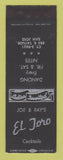 Matchbook Cover - El Toro Bar San Jose CA SAMPLE