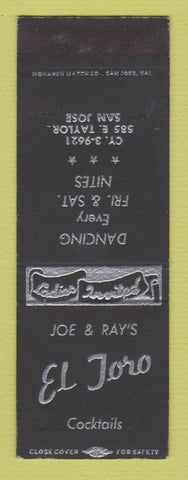 Matchbook Cover - El Toro Bar San Jose CA SAMPLE