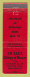 Matchbook Cover - Em Rae's Beauty College San Jose CA