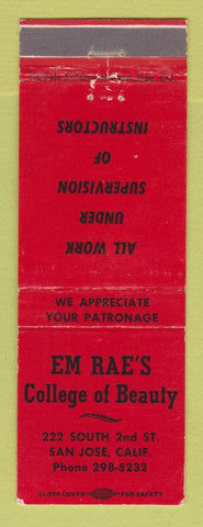 Matchbook Cover - Em Rae's Beauty College San Jose CA