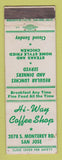 Matchbook Cover - Hi Way Coffee Shop San Jose CA WEAR