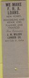 Matchbook Cover - Wilcox Lumber Sherwin Williams Dallas TX