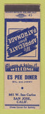 Matchbook Cover - Es Pee Diner San Jose CA