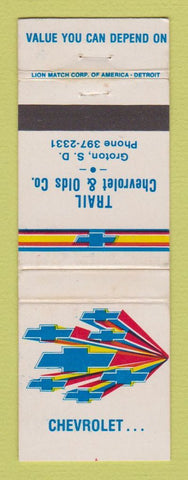 Matchbook Cover - Chevrolet  Trail Oldsmobile Groton SD