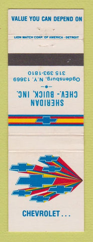 Matchbook Cover - Chevrolet  Sheridan Buick Ogdensburg NY
