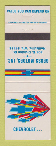 Matchbook Cover - Chevrolet  Gross Motors Neillsville WI
