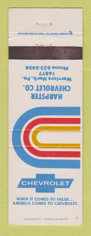 Matchbook Cover - Chevrolet  Harpster Warriors Mark PA