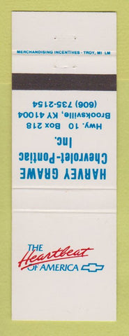 Matchbook Cover - Chevrolet  Harvey Grawe Pontiac Brooksville KY