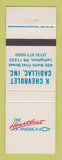 Matchbook Cover - Chevrolet  K Cadillac Lehighton PA