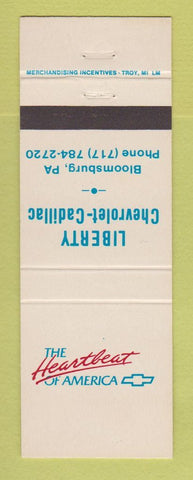 Matchbook Cover - Chevrolet  Liberty Cadillac Bloomsburg PA