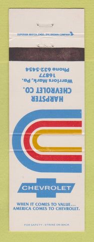 Matchbook Cover - Chevrolet  Harpster Warriors Mark PA
