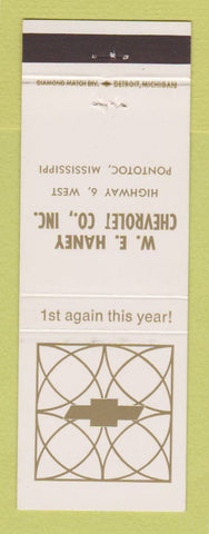 Matchbook Cover - Chevrolet  WE Haney Pontotoc MS