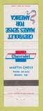 Matchbook Cover - Chevrolet  Martin Bremen IN
